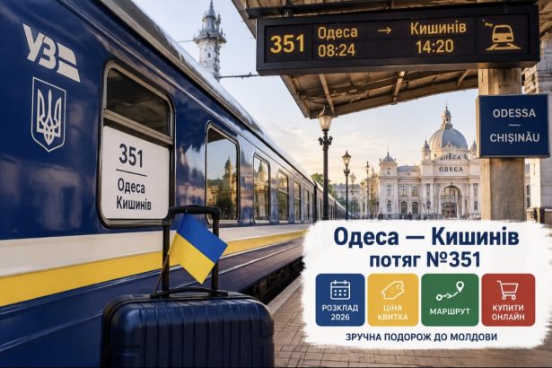 Одеса — Кишинів потяг №351: розклад 2026, ціна квитка, маршрут та як доїхати до Молдови