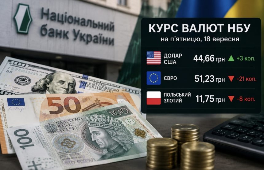 Курс валют на 18 вересня 2026 року: скільки коштують долар, євро та злотий