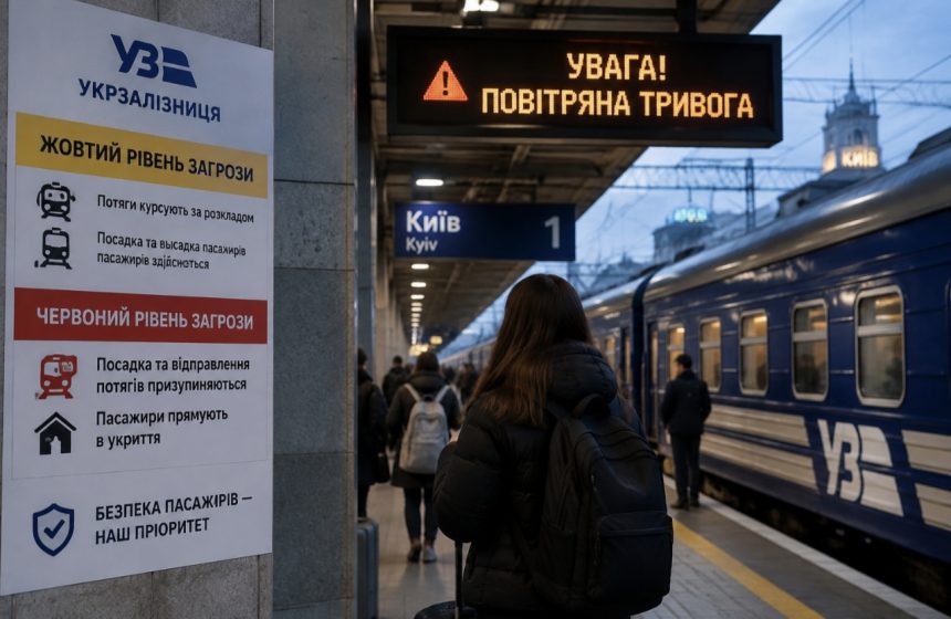 Як працюватиме Укрзалізниця під час повітряної тривоги у 2026 році — нові правила для потягів і вокзалів