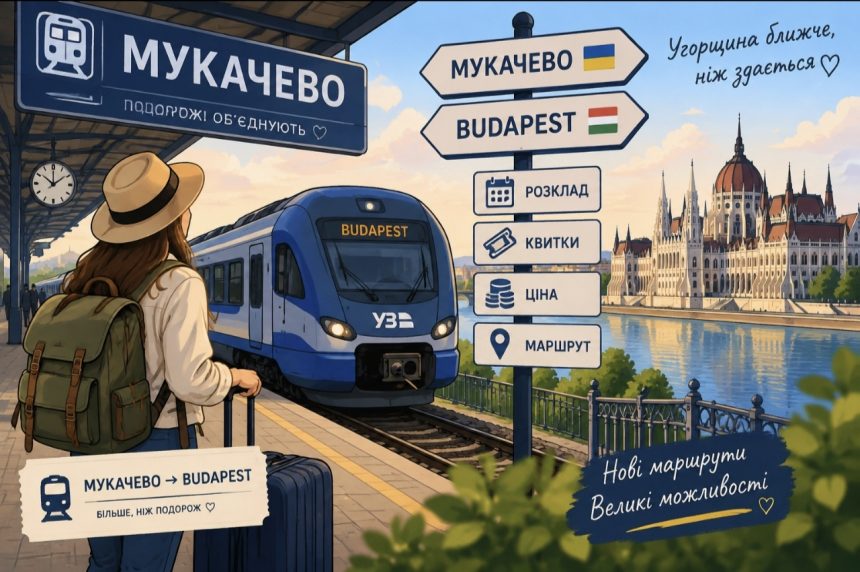 Потяг №33 Мукачево – Будапешт 2026: актуальний розклад, ціна квитків, маршрут, час у дорозі та як доїхати до Угорщини без пересадок