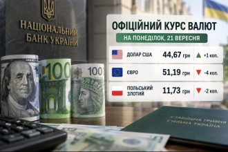 Курс валют на 21 вересня 2026 року: скільки коштують долар, євро та злотий