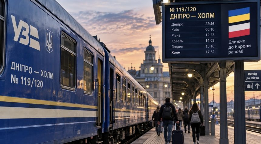 Дніпро — Холм потяг №119/120 у 2026 році: актуальний розклад, час у дорозі, ціна квитків та маршрут