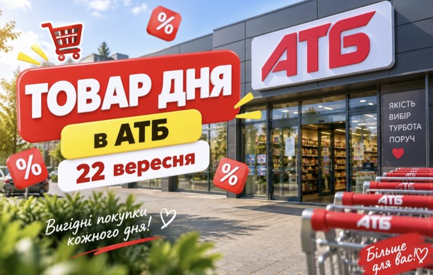 Товар дня та акції в АТБ 22 вересня 2026: що можна купити зі знижкою до -50% лише сьогодні
