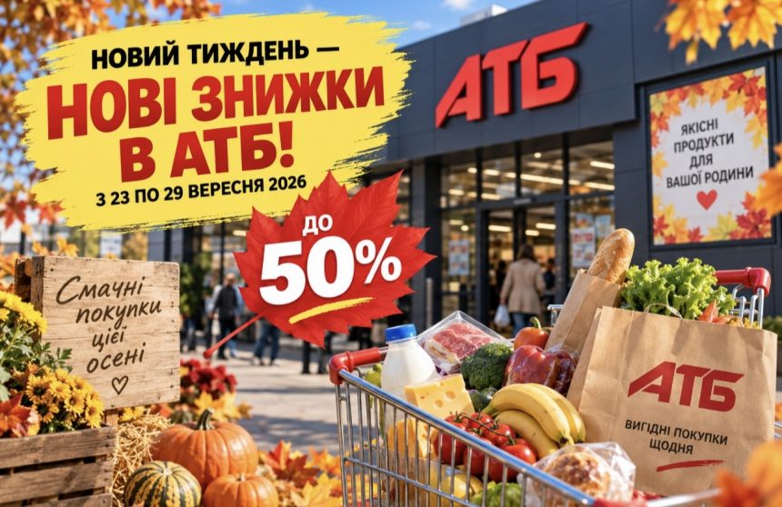 АТБ запускає осінні знижки до 50%: що варто купити з 23 по 29 вересня