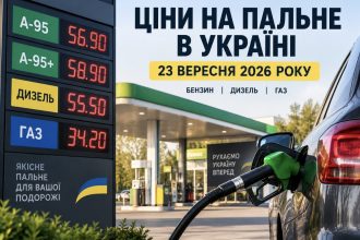 Ціни на бензин, дизель і газ в Україні 23 вересня 2026 року: скільки коштує пальне сьогодні