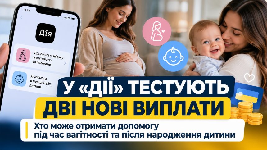 У «Дії» тестують дві нові виплати: хто може отримати допомогу під час вагітності та після народження дитини