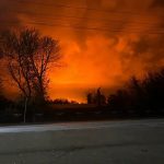 Заграва пожежі над аеродромом Борисоглєбськ у Воронезькій області після атаки 14 жовтня 2026 року