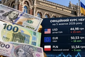 Курс валют на 5 жовтня 2026 року: скільки коштують долар, євро та злотий