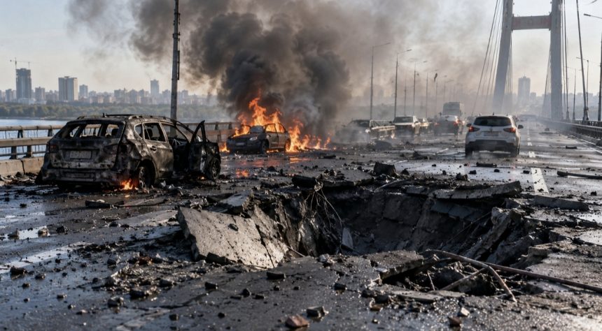 Північний міст у Києві сьогодні: сталося влучання в дорожнє полотно, що відомо