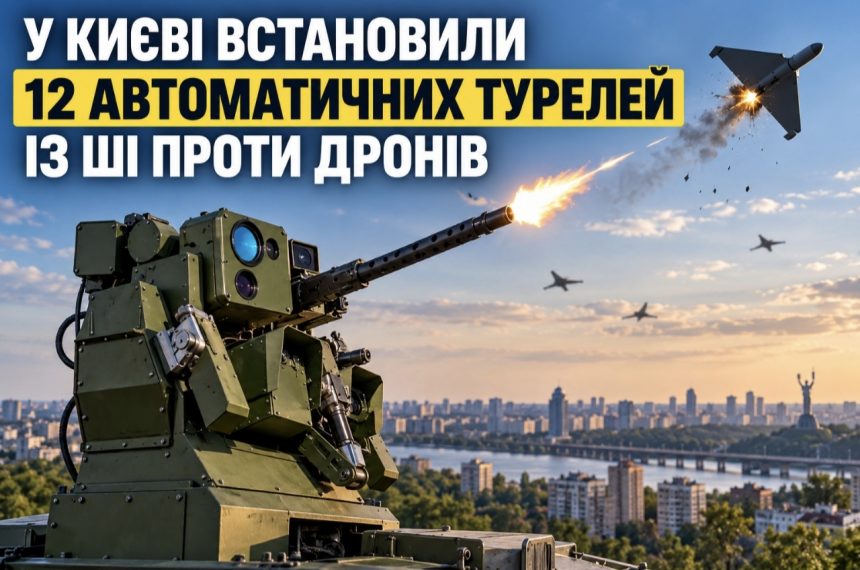 У Києві встановили 12 турелей із ШІ проти «Шахедів»: як працює Sky Sentinel і чому не можна стояти біля вікон