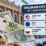 Курс валют на 7 жовтня 2026 року — скільки коштують долар, євро та злотий