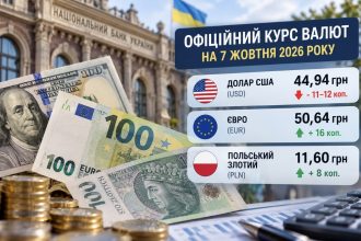 Курс валют на 7 жовтня 2026 року — скільки коштують долар, євро та злотий