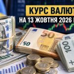 Який курс долара, євро та злотого на 13 жовтня 2026 року: скільки коштує валюта за даними НБУ