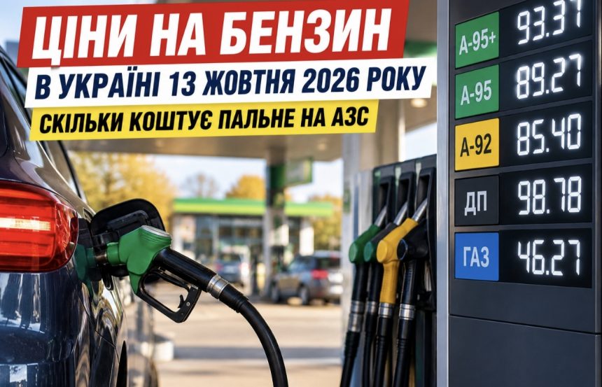 Ціни на бензин в Україні 13 жовтня 2026 року: скільки коштує пальне на АЗС сьогодні