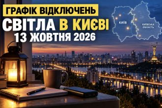 Графік відключень світла в Києві та області 13 жовтня 2026 року — актуальна інформація
