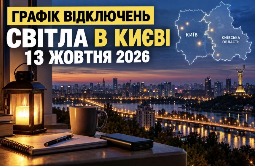 Графік відключень світла в Києві та області 13 жовтня 2026 року — актуальна інформація