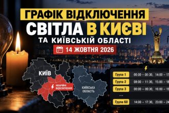 Відключення світла в Києві та Київській області 14 жовтня — повний графік ДТЕК для всіх груп і черг