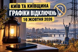Графіки відключення світла 16 жовтня 2026 року в Києві та області: коли вимикатимуть електроенергію, які черги залишаться без світла вранці, вдень і ввечері
