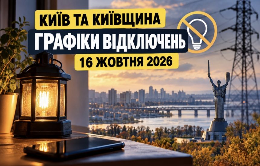 Графіки відключення світла 16 жовтня 2026 року в Києві та області: коли вимикатимуть електроенергію, які черги залишаться без світла вранці, вдень і ввечері