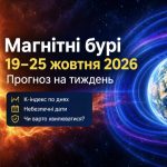 Магнітні бурі 19–25 жовтня 2026 року: прогноз K-індексу на тиждень, небезпечні дні та коли посилиться активність