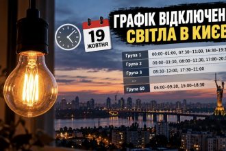Графік відключення світла в Києві 19 жовтня 2026 року: коли не буде електроенергії та як перевірити свою групу
