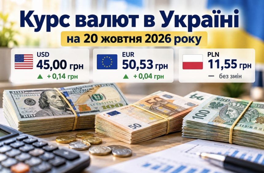Курс валют 20 жовтня: скільки коштуватимуть долар, євро та польський злотий сьогодні