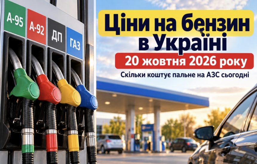 Ціни на бензин в Україні 20 жовтня 2026 року: скільки коштує пальне на АЗС
