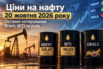 Ціни на нафту 20 жовтня 2026 року: скільки коштують Brent, WTI та Urals