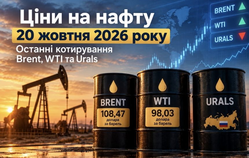Ціни на нафту 20 жовтня 2026 року: скільки коштують Brent, WTI та Urals