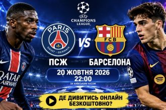 ПСЖ – Барселона сьогодні, 20 жовтня 2026 — де дивитися безкоштовно онлайн матч Ліги чемпіонів