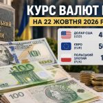 Курс валют НБУ на 22 жовтня 2026 року: скільки коштують долар, євро та злотий