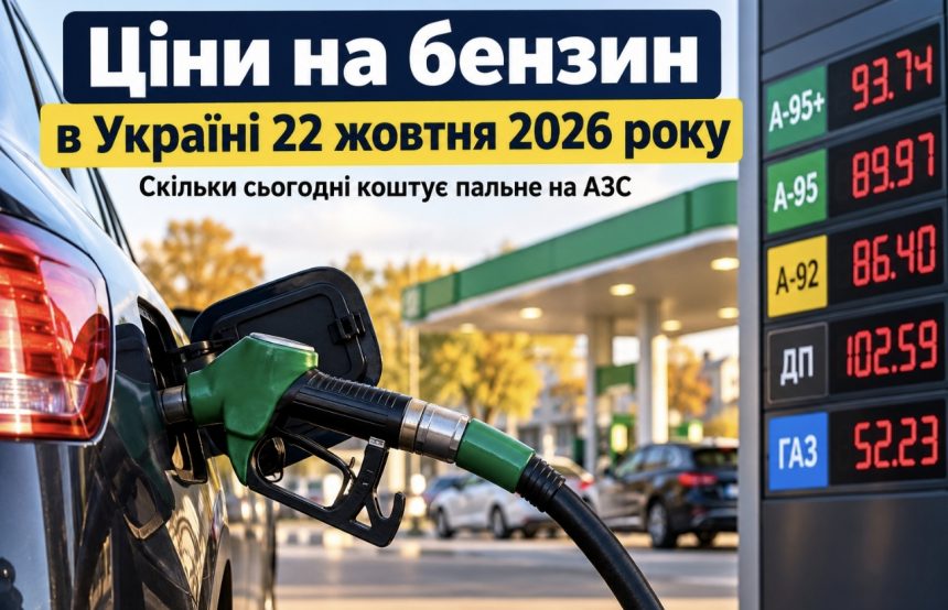 Ціни на бензин в Україні 22 жовтня 2026 року: скільки коштують А-95, дизель і газ