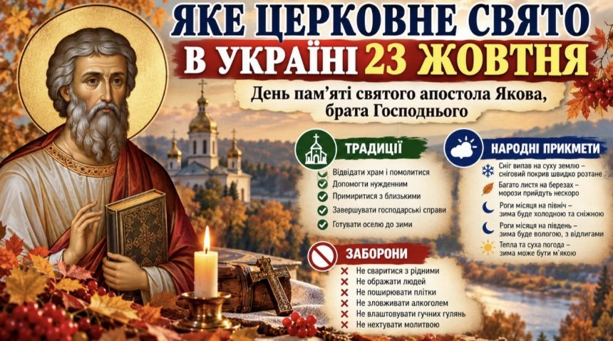 Яке церковне свято 23 жовтня 2026 року: традиції, народні прикмети та головні заборони дня