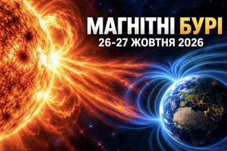 Магнітні бурі 26–27 жовтня 2026 року: прогноз K-індексу, небезпечні години та вплив на самопочуття