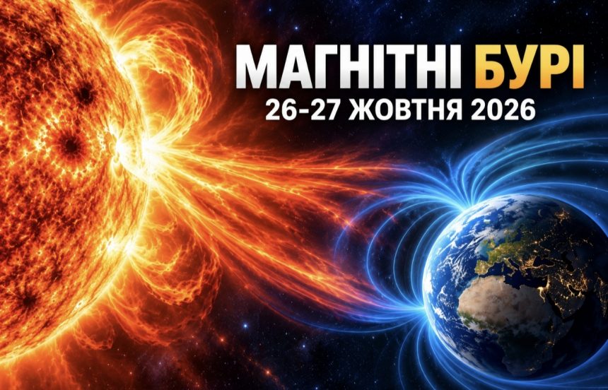 Магнітні бурі 26–27 жовтня 2026 року: прогноз K-індексу, небезпечні години та вплив на самопочуття