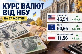 Курс валют на 27.10.26 жовтня: скільки коштують долар, євро та злотий сьогодні