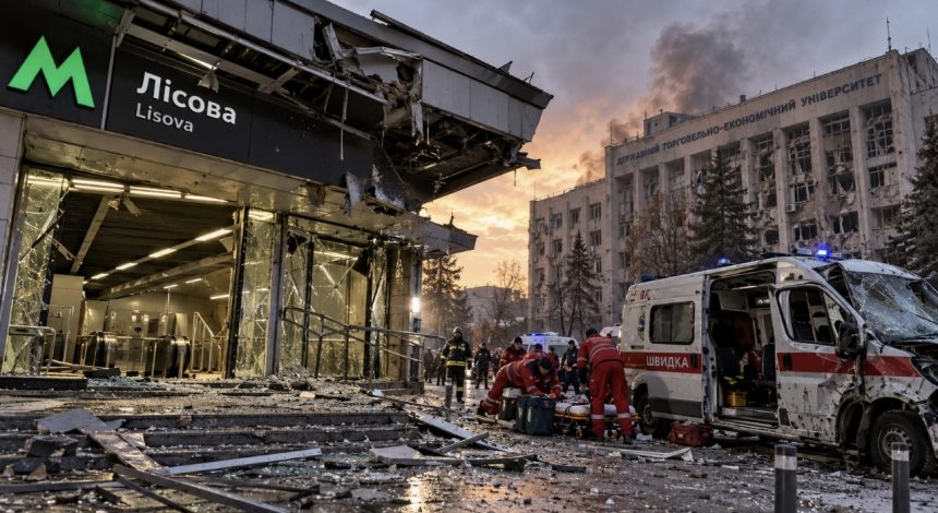 У Києві після обстрілу постраждали медики швидкої, пошкоджено метро Лісова та ДТЕУ