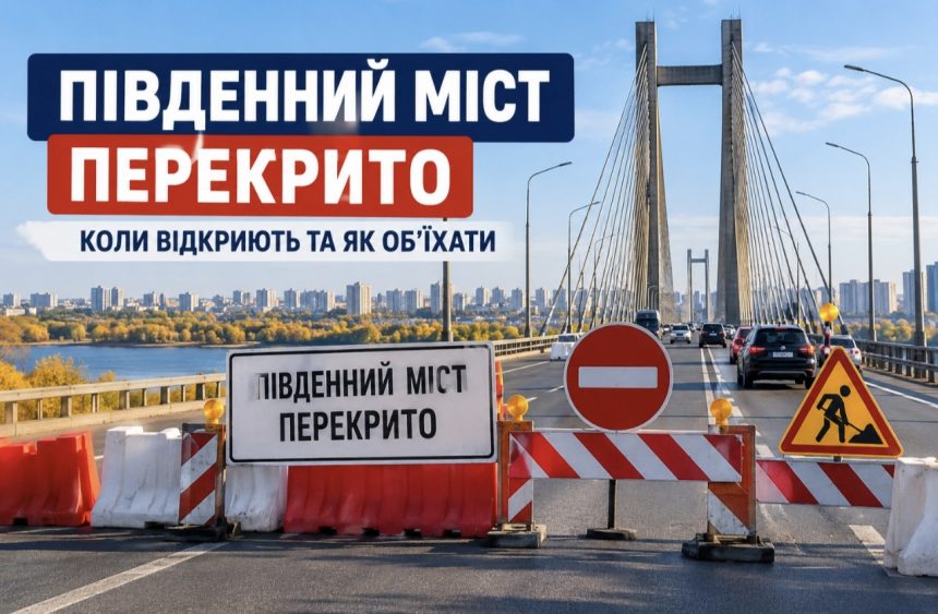 Коли відкриють Південний міст у Києві після перекриття 27 жовтня та як його об’їхати