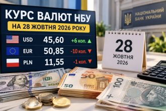 Курс валют на 28.10.26 жовтня: скільки коштують долар, євро та злотий сьогодні