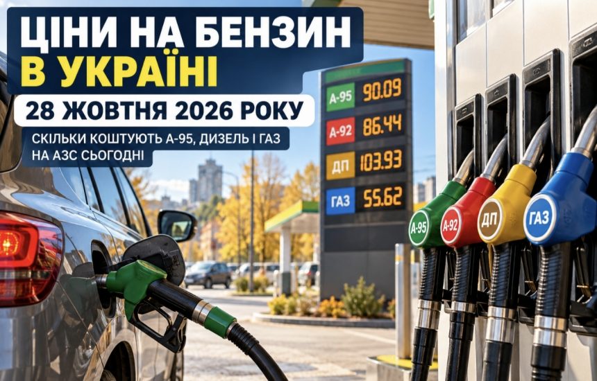 Ціни на бензин в Україні 28 жовтня 2026 року: скільки коштують А-95, дизель і газ на АЗС