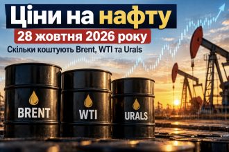 Ціни на нафту 28 жовтня 2026 року: скільки коштують Brent, WTI та Urals сьогодні