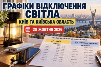 Графіки відключення світла у Києві та області 28 жовтня 2026 року: коли не буде електроенергії сьогодні