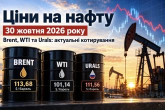 Ціни на нафту 30 жовтня 2026 року: скільки коштують Brent, WTI та Urals на світовому ринку