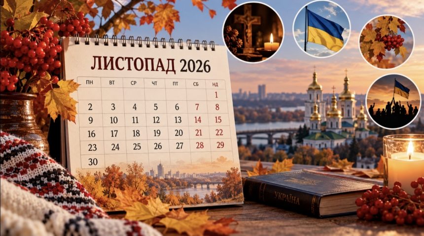 Календар свят на листопад 2026: що і коли відзначають українці, які церковні дати важливі та скільки буде вихідних