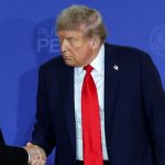 Дональд Трамп і Володимир Путін під час зустрічі в Анкориджі